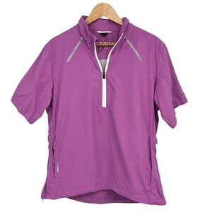 Abacus Outdoor Women's Packable Jacket Fuchsia Pink Size L Short Sleeve Hood